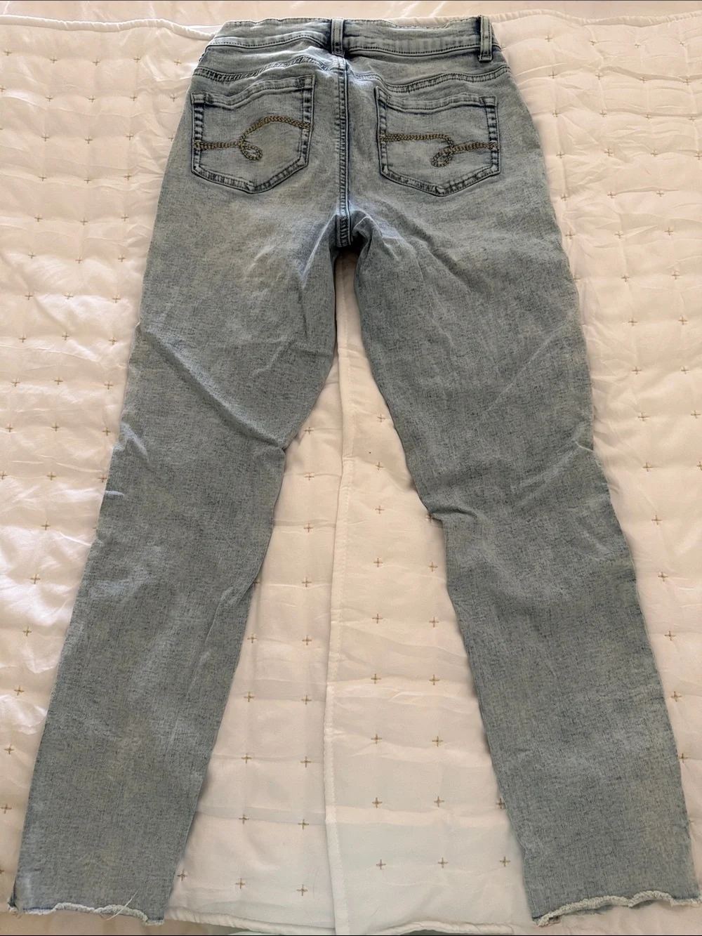 Justice Light Wash Skinny Jeans - Pale Blue